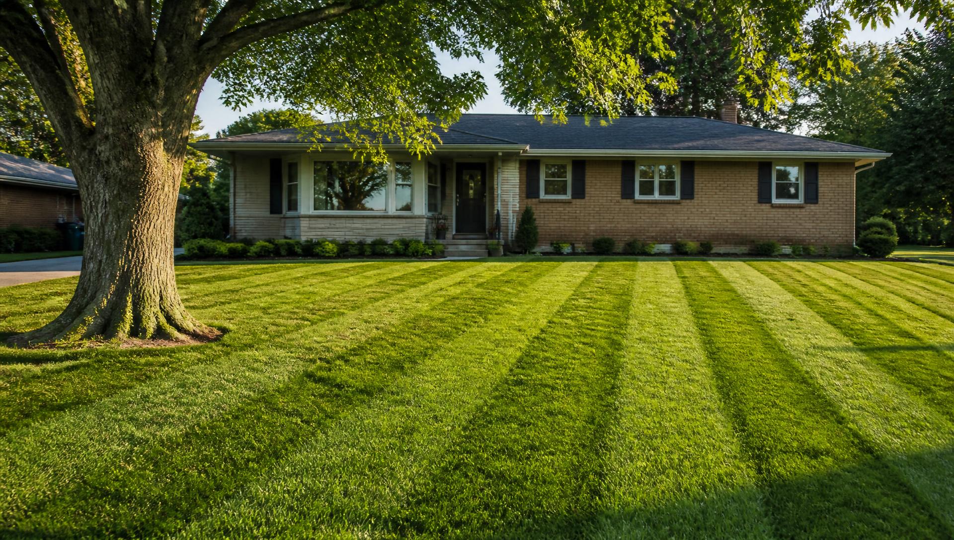 Freshly mowed lawn in a Metro Detroit neighborhood
